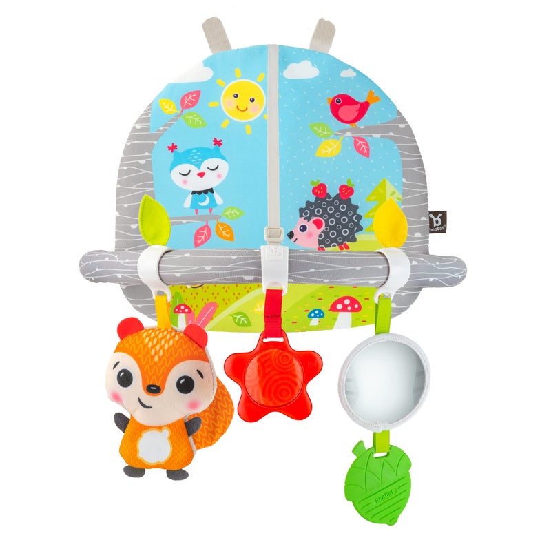 BENBAT Car Seat Toys for Babies - Double Sided Rear Facing Carseat Toy with Baby Mirror for Infants Girls and Boys 0+ Month Blue - Image 4