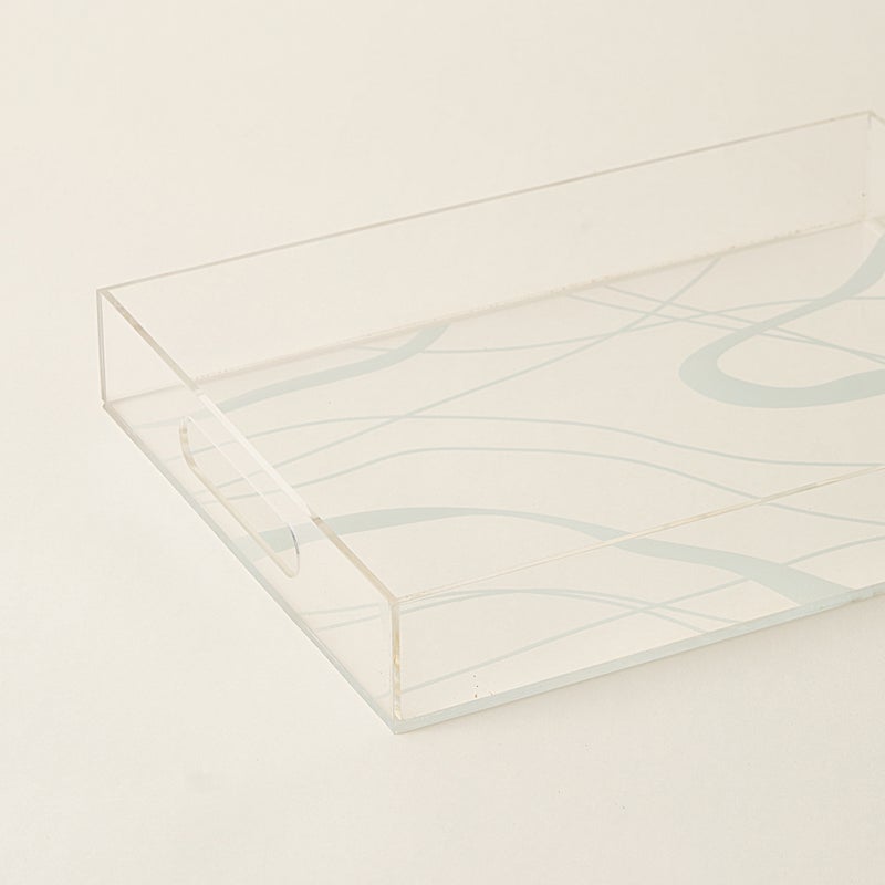Dallaty acrylic tray with frosted pattern 40*30*6H cm - Image 2