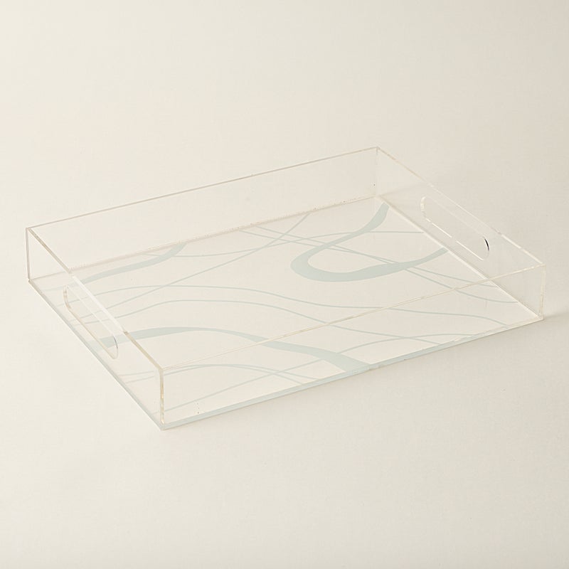 Dallaty acrylic tray with frosted pattern 40*30*6H cm - Image 1