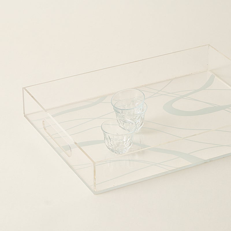Dallaty acrylic tray with frosted pattern 40*30*6H cm - Image 3