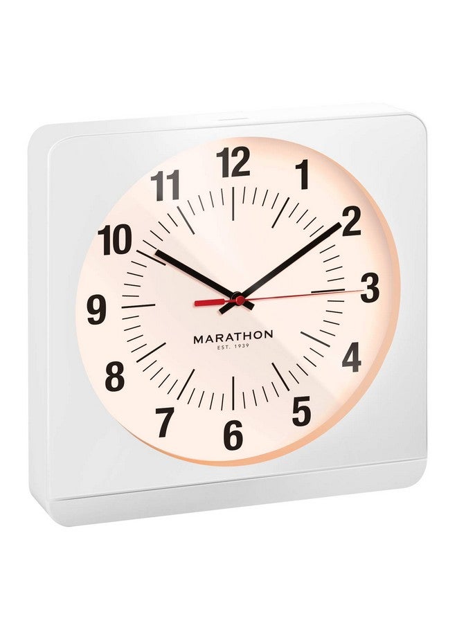 Marathon ساعة حائط أنالوج كبيرة 12 بوصة بإصدار الاستوديو مع ضوء ليلي تلقائي - Image 1