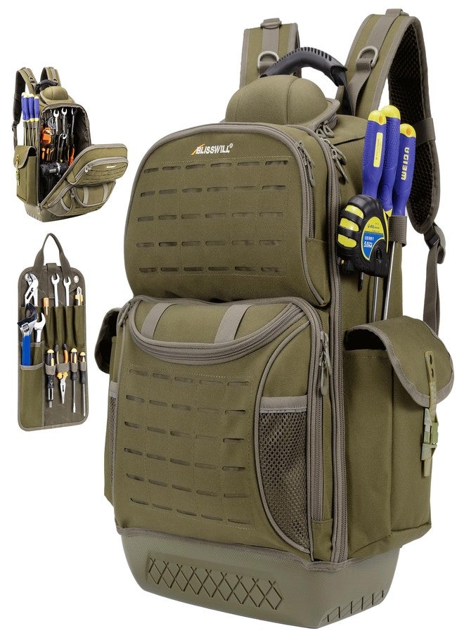 BLISSWILL Tool Bag Backpack for men,Heavy Duty Tool Backpack Bag with Waterproof Molded Base，62 Pockets/40 Loops Heavy Duty Tools Organizer Bags/Electrician/Industrial/Construction Work Backpack - Image 1