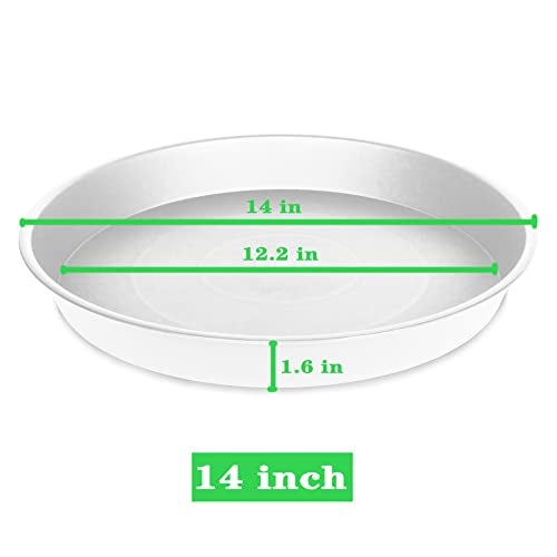 Bleuhome 2 Pack of 14 inch Plant Saucers Bird Bath Bowl, Plant Saucer 14" Round, Plastic Plant Tray for Pots, White Planters for Indoor Plants, Plant Trays for Planter 12-15" (14", Creamy White) - Image 3