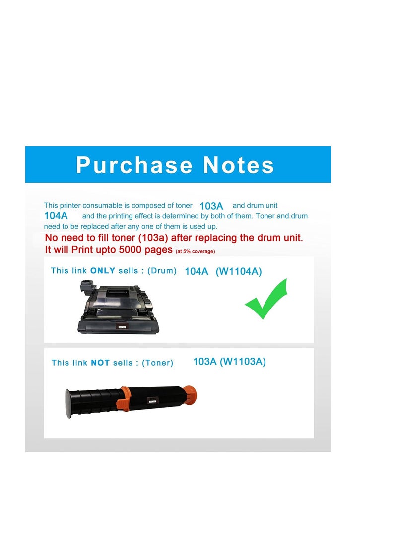 Terabyte وحدة أسطوانة متوافقة 104A W1104A لطابعات HP Neverstop Laser 1000 و MFP 1200n 1200w 1200nw - Image 3