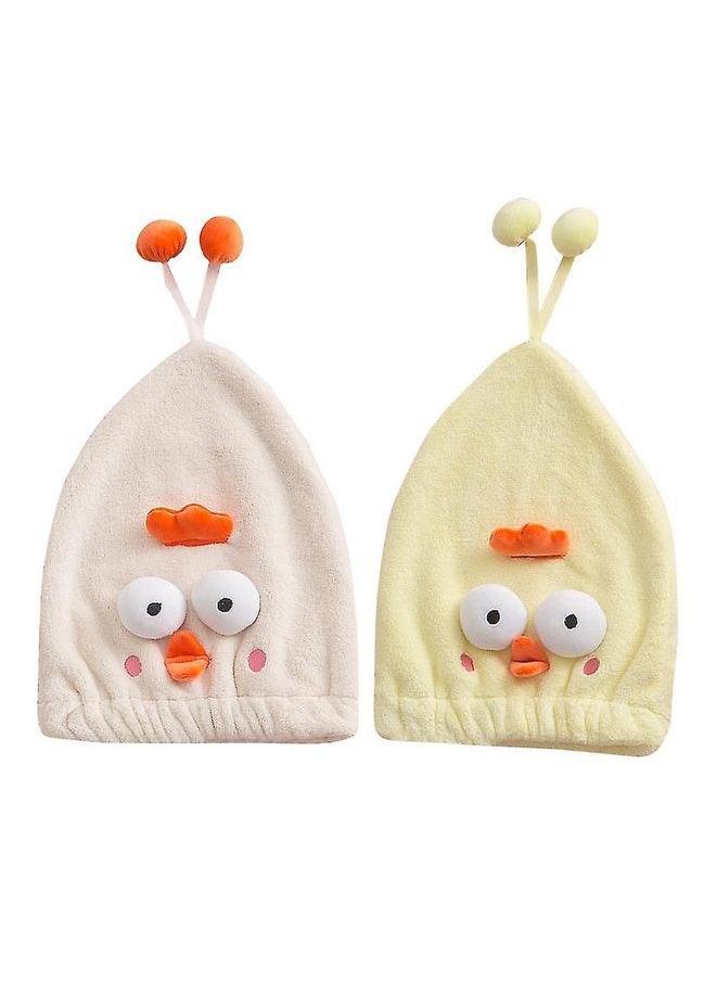 yongsheng Funny Cute Microfiber Hair Towel Wrap Hair Drying Towels,2 Packs Hair Drying Towel Wrap for Women Girls Microfiber Hair Wrap Hair Turbans  - Image 1
