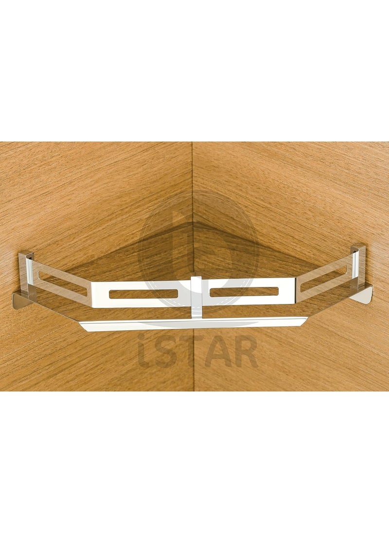 iSTAR iSTAR Stainless Steel Corner Bathroom Accessories Corner Stainless Steel Wall Shelf 10 x 10 inch (Number of Shelves - 1, Steel)  - Image 2