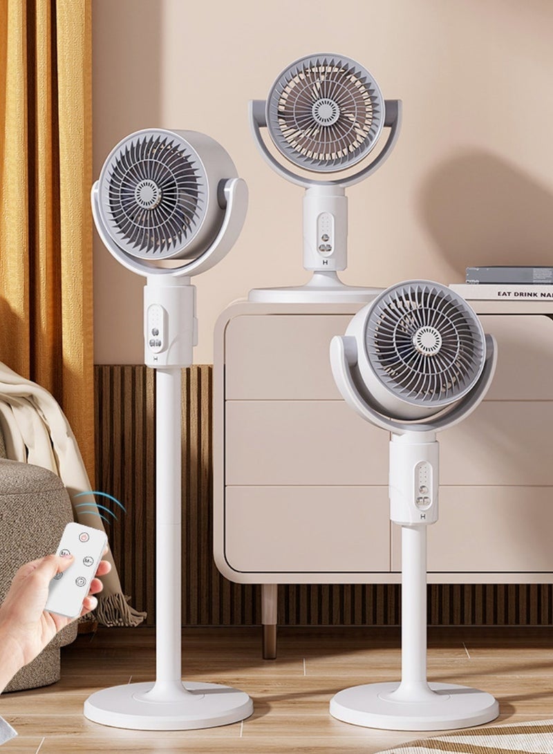 إلترازون F1 8-Inch Electric Stand Fan with Remote Control, Adjustable Height, 5 Speeds, Aroma Diffuser Pad Slot, Strong Airflow, 8H Timer, Silent Air Circulator Fan for Home & Office - Image 1