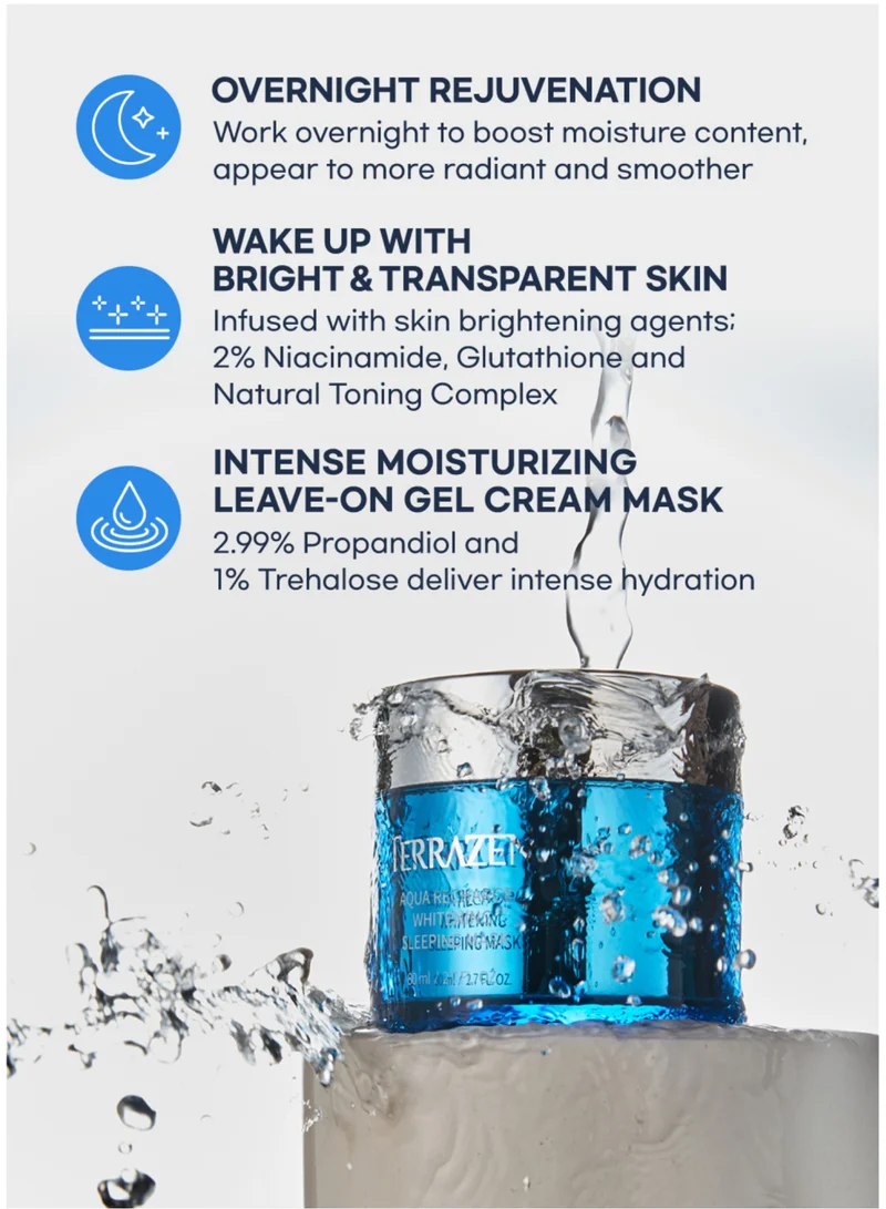 Terrazen Korean AQUA Face Skin Care Anti Aging Sleeping Mask Overnight - Anti Wrinkle, Hydrating & Moisturizing Gel for Dry & Sensitive Skin