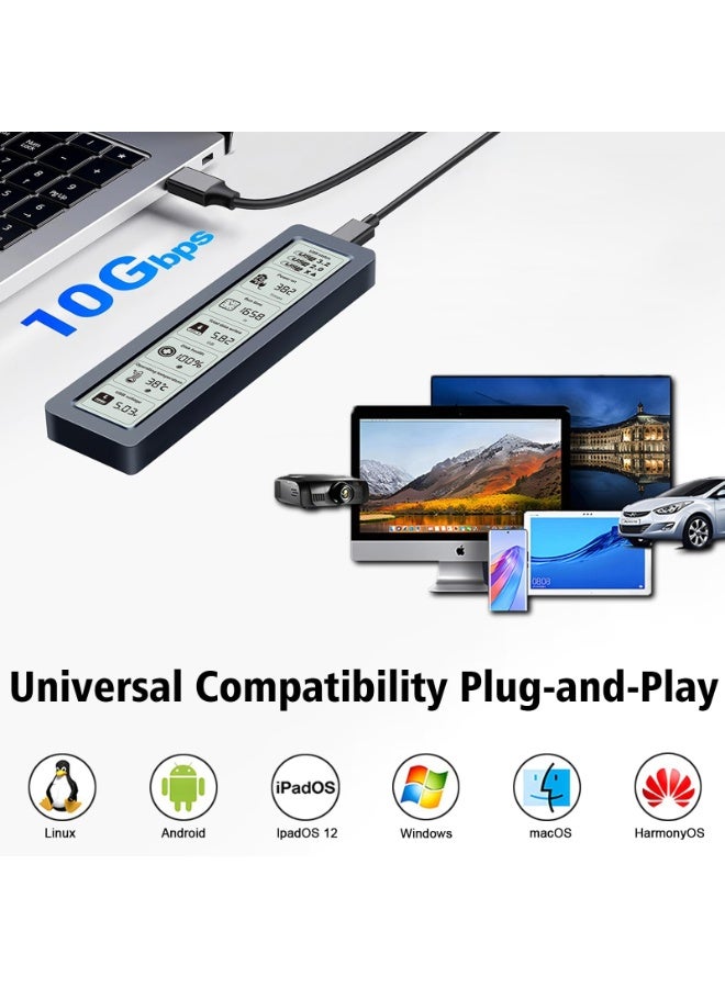SIGood Smart M.2 NVMe/SATA SSD Enclosure, Large LCD, Intelligent Detection, Prevents Write Data Loss, USB 3.2, Type-C (10 Gbps), fits NVMe PCIe Size 2230/2242/2260/2280, Support M-Key B+M Key (up to 4TB) - Image 4