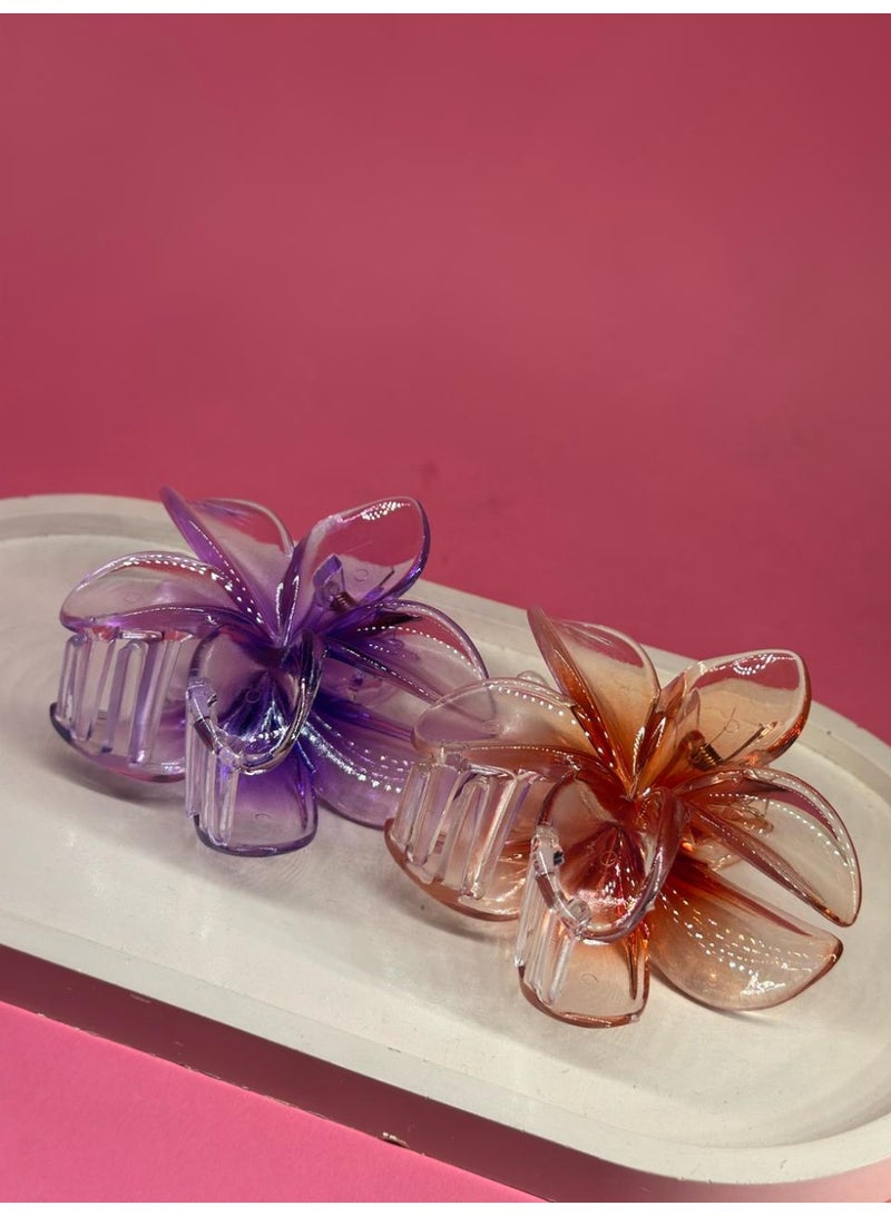 maya accessories big flower claw hair clip 2pcs may vary color - Image 1
