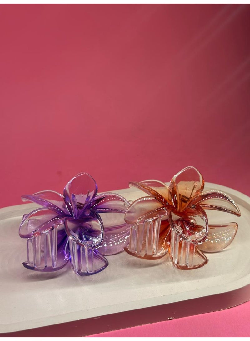 maya accessories big flower claw hair clip 2pcs may vary color - Image 2