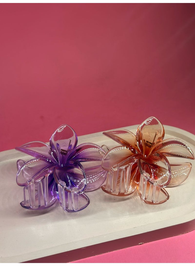 maya accessories big flower claw hair clip 2pcs may vary color - Image 4