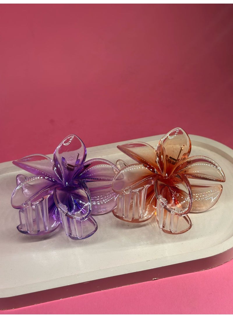 maya accessories big flower claw hair clip 2pcs may vary color - Image 3