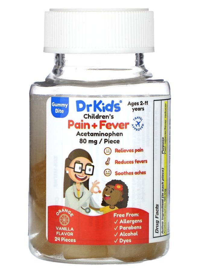 Children's Pain + Fever Gummy Bite Ages 2-11 Years Orange Vanilla 24 Gummies - pzsku/Z96B38FC4CB44619C7C26Z/45/_/1728489431/9dd8fcd1-a25c-4557-b10a-c5374b0fe036