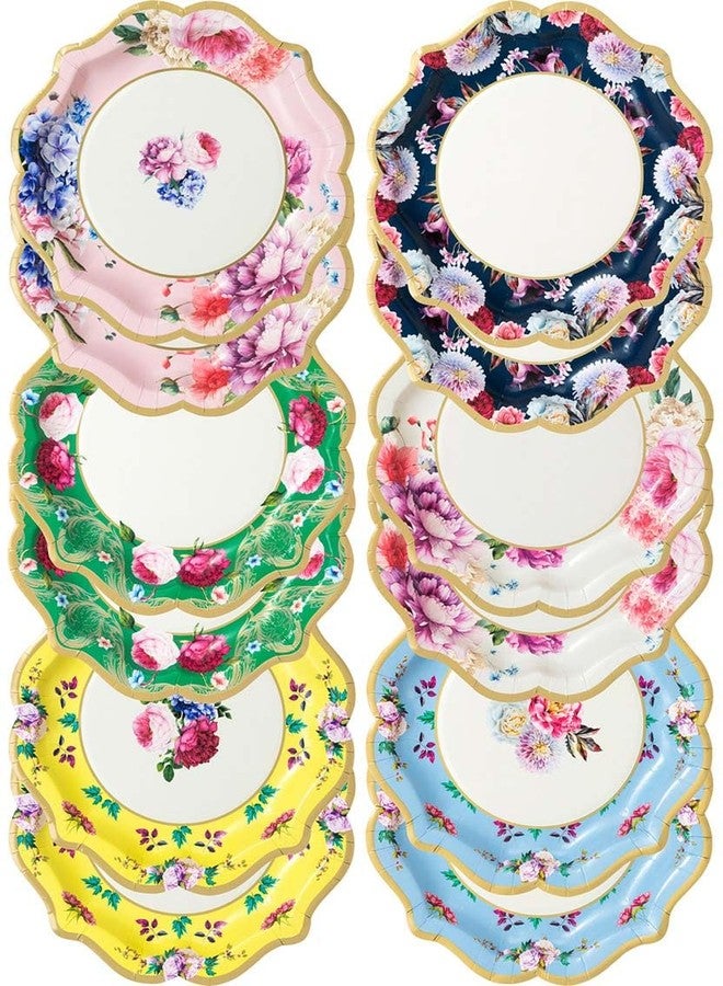 Talking Tables Truly Scrumptious Pack of 12 Vintage Colourful Floral Paper Plates For Afternoon Tea, Garden Party, Birthday Wedding or Baby Shower, multicolor, "size 8""" - Image 1