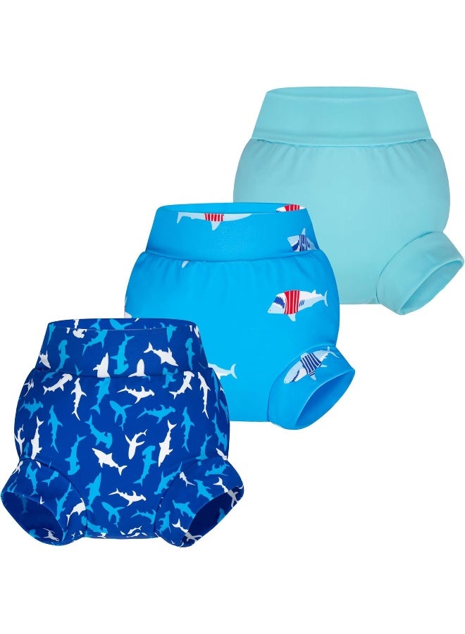 BIG ELEPHANT Baby Swim Diapers 3pcs, Reusable Adjustable Washable Waterproof Swimming Diaper for Boy's and Girl's, 2T - Image 1