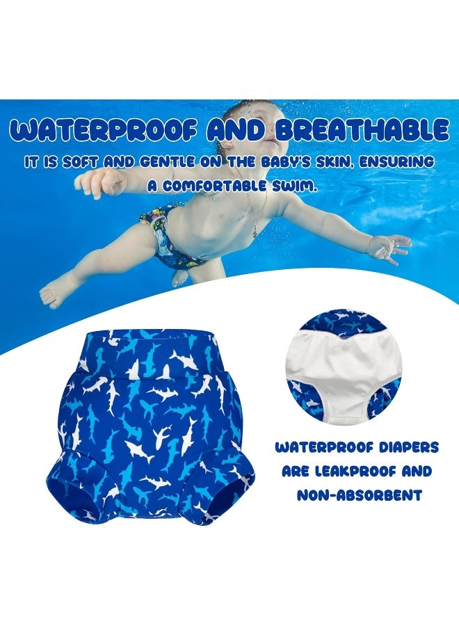 BIG ELEPHANT Baby Swim Diapers 3pcs, Reusable Adjustable Washable Waterproof Swimming Diaper for Boy's and Girl's, 2T - Image 2