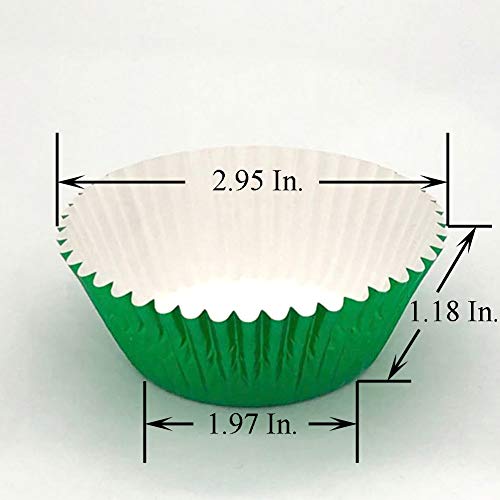 Huaswan Bold Green Foil Cupcake Liners Standard Paper Baking Cups for Party, Birthday and More, 120-Count - Image 2