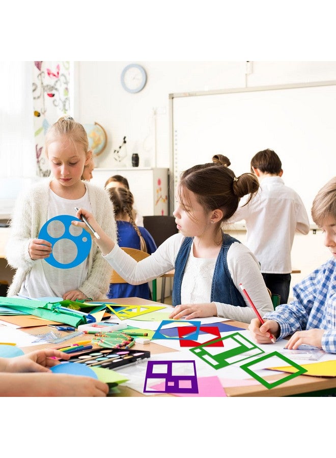 تشينكو 24 قطعة من استنسل تتبع الأشكال الملونة، استنسل شكل اللوحة، قوالب أشكال تعلم الحيوانات الأليفة، قوالب استنسل هندسية للأطفال، قوالب رسم للأطفال الصغار في مرحلة ما قبل المدرسة، رسم الحرف اليدوية اليدوية - Image 5