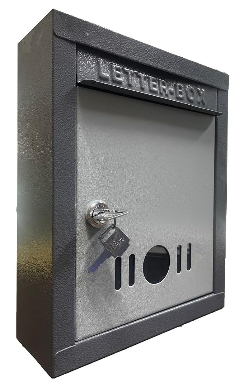 Letter BoxPost BoxSuggestion BoxComplaintDonation Box with Lock for HomeOfficeSchoolCollege use Grey  - Image 1