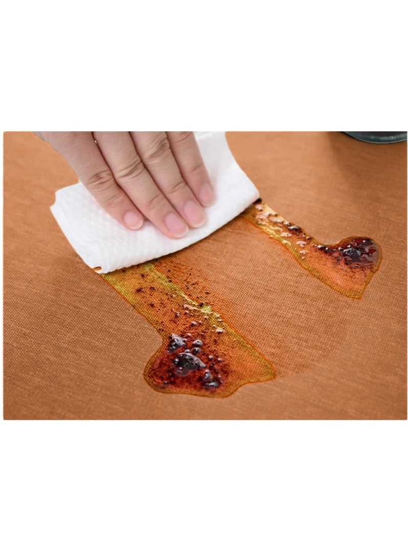 آنا غطاء طاولة مقاوم للماء والزيوت وسهل التنظيف بتصميم يشبه القطن والكتان مع حواف مزخرفة بالخرز140*180cm - Image 4