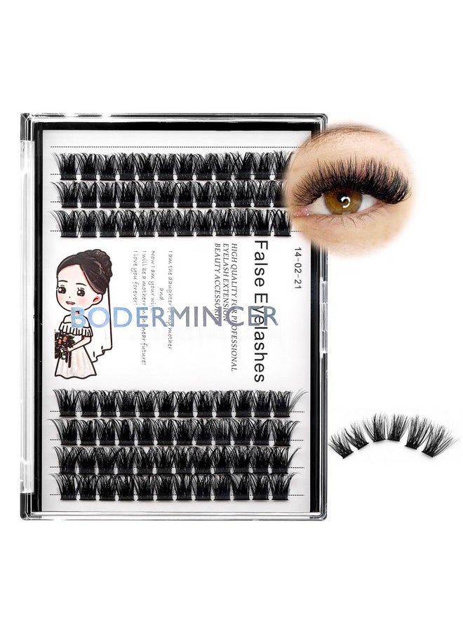 Bodermincer Bodermincer 84 Clusters Large Pack D Curl Volume Lashes Set Wide Cluster False Eyelash DIY Eyelash Extension Individual Lash Girl Women Home Eyelash Extension (14mm)  - Image 1