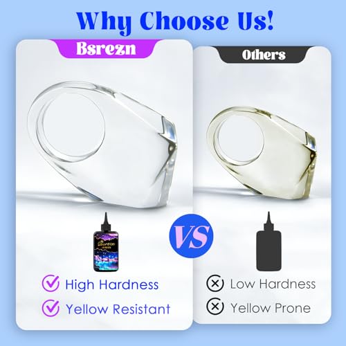 Bsrezn 300g UV Cure Resin Hard, Upgraded Crystal Clear Premixed Resin for Jewelry Making and Craft Decoration(3 x 100g) - Image 4