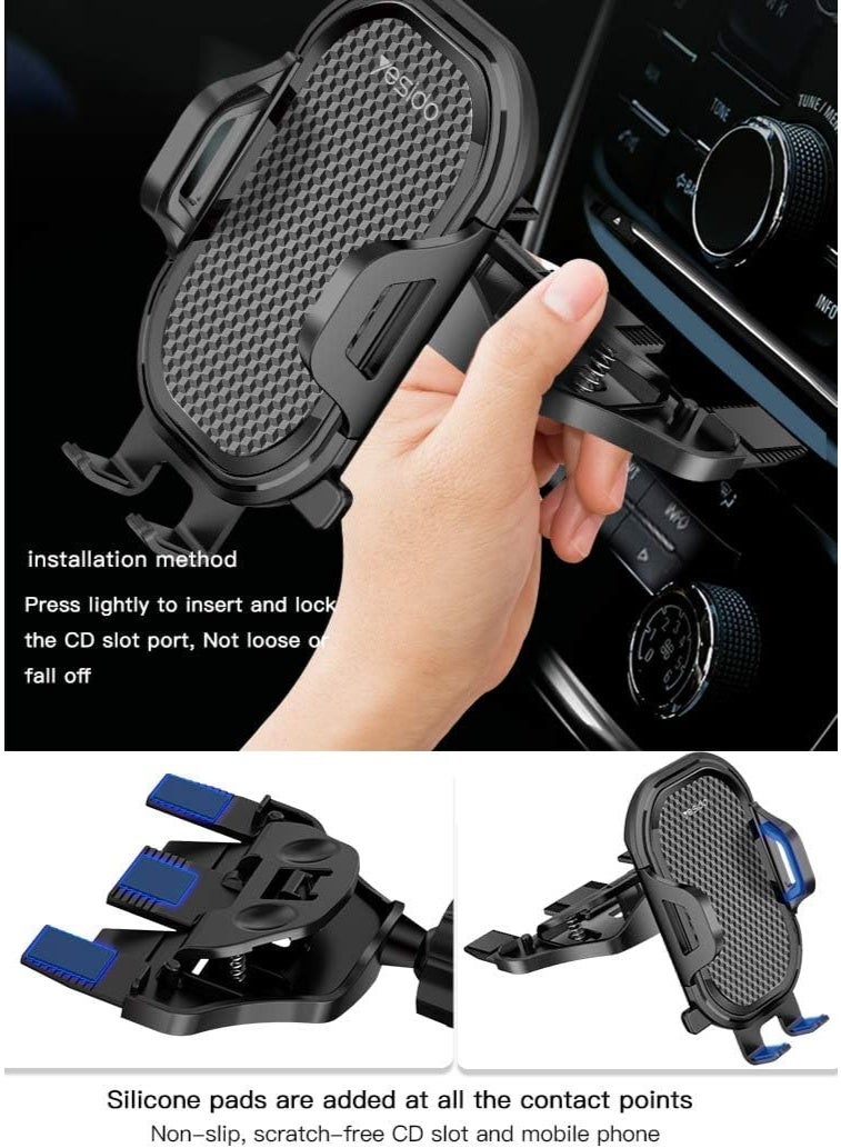 Yesido C84 Mobile Phone Holder Compatible with CD Slot and Air Vent Mounting - Image 3