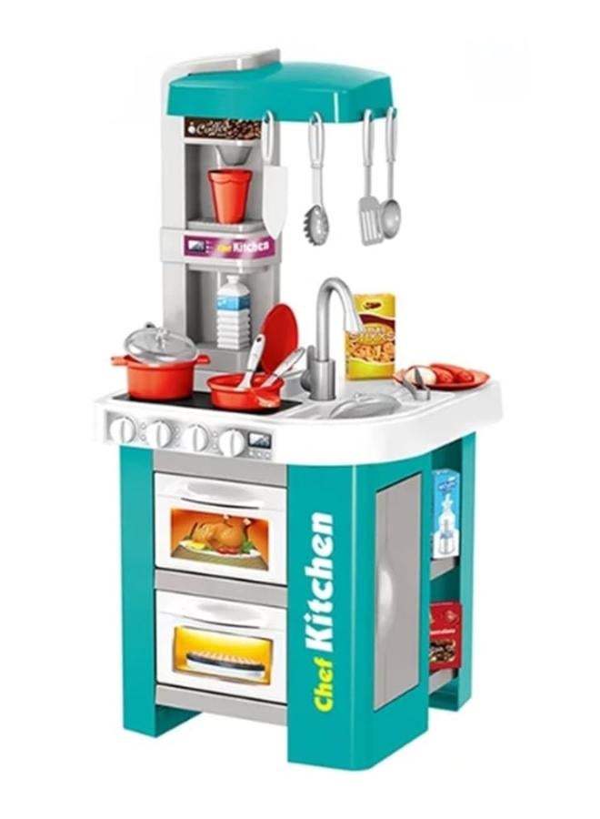 Kitchen Little Chef Kids Play Kitchen Set – Interactive Kitchen Toys with Light and Sound Effects – Children's Kitchen Toy – Perfect Gift for Kids – Kids Toys – Kids' Play Kitchen Games-Action games-Educational games - Image 2