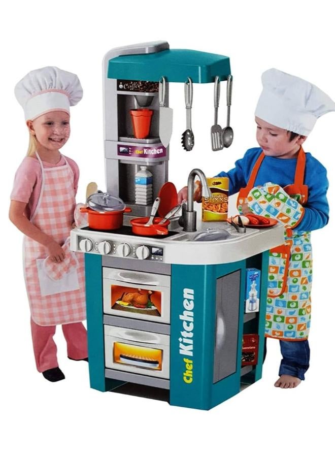 Kitchen Little Chef Kids Play Kitchen Set – Interactive Kitchen Toys with Light and Sound Effects – Children's Kitchen Toy – Perfect Gift for Kids – Kids Toys – Kids' Play Kitchen Games-Action games-Educational games - Image 1