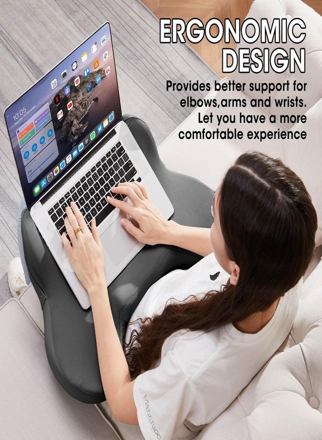 cooloo8 Lap Desk, Laptop Pillow for Lap, Portlands Portable Desk Pad, Gaming Pillow Work Pillow for Bed, Couch, Car(Black) - Image 4