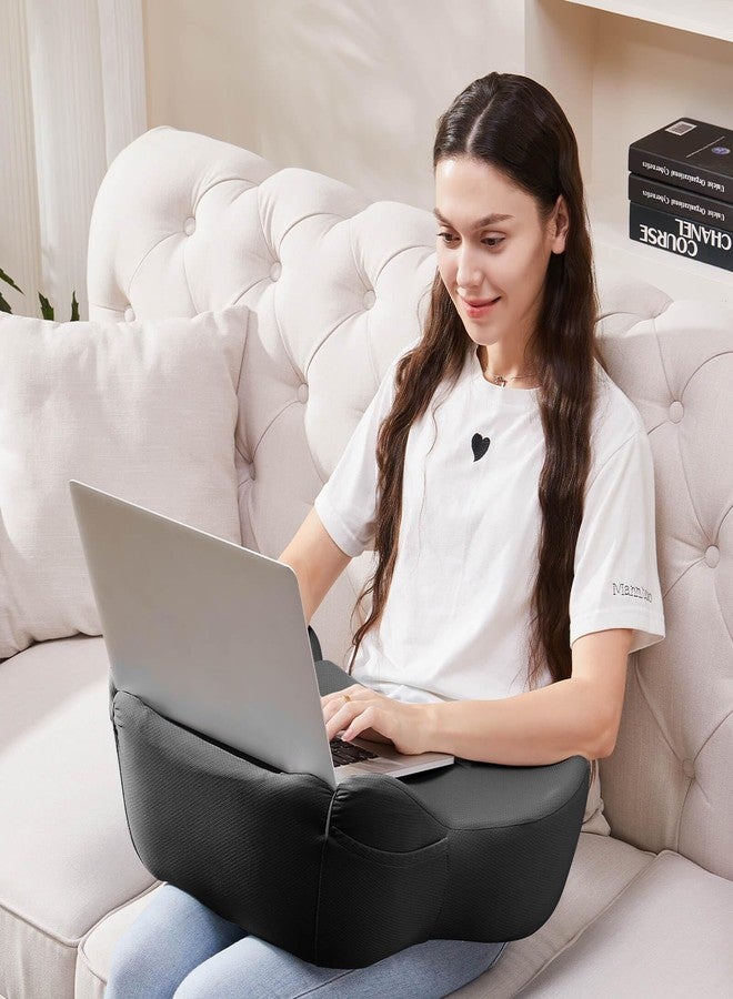 cooloo8 Lap Desk, Laptop Pillow for Lap, Portlands Portable Desk Pad, Gaming Pillow Work Pillow for Bed, Couch, Car(Black) - Image 1