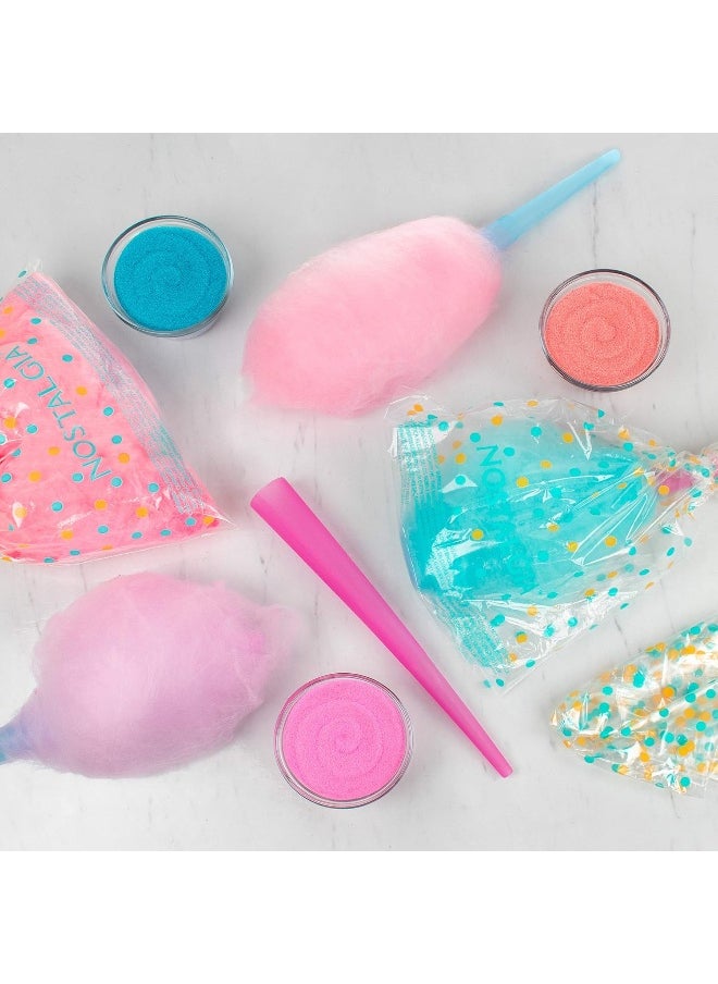 Nostalgia Nostalgia FSCC8 Cotton Candy Kit Pink Vanilla, Blue Raspberry, Strawberry Flossing Sugars, Includes 10 Reusable Cones and Twist Ties-Perfect for Birthdays, Holidays, and Parties, 7 oz. each, Multi  - Image 4