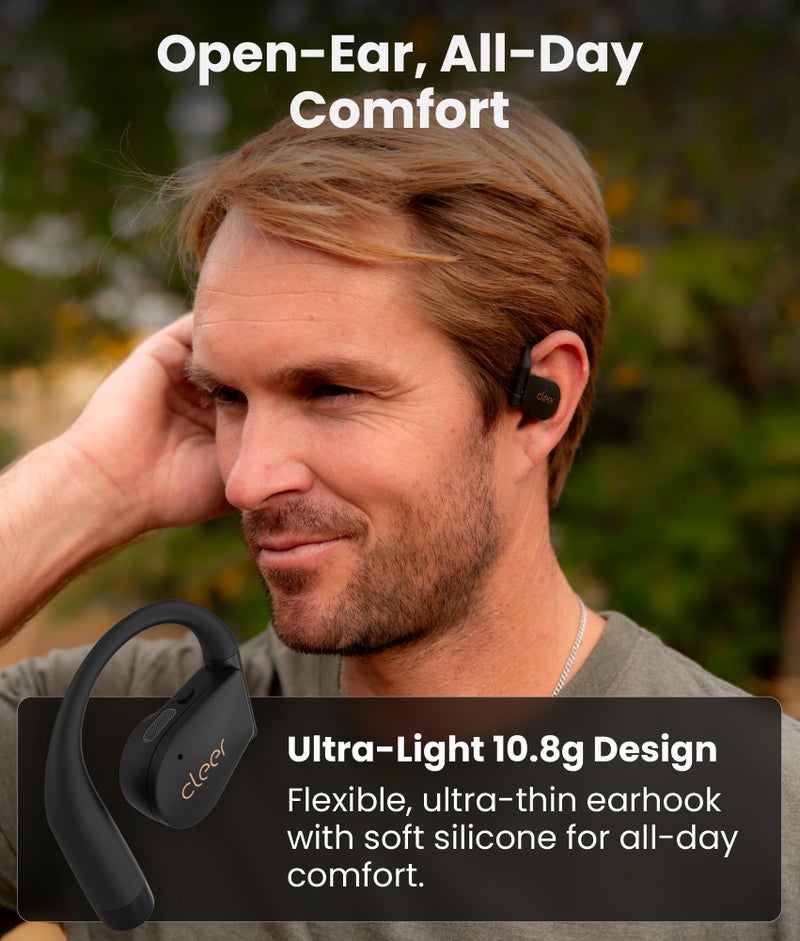 Cleer ARC 4 Plus Open Ear Earbuds,True Wireless Bluetooth Earphones with Dolby Audio and Head Tracking, Earhook Earbuds with 34H Playtime, IPX7 Waterproof Sports Headphones for Workout, EQ, Black - Image 4