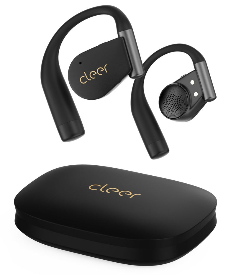 Cleer ARC 4 Plus Open Ear Earbuds,True Wireless Bluetooth Earphones with Dolby Audio and Head Tracking, Earhook Earbuds with 34H Playtime, IPX7 Waterproof Sports Headphones for Workout, EQ, Black - Image 1