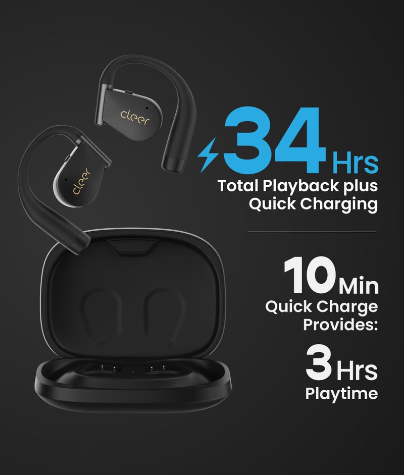 Cleer ARC 4 Plus Open Ear Earbuds,True Wireless Bluetooth Earphones with Dolby Audio and Head Tracking, Earhook Earbuds with 34H Playtime, IPX7 Waterproof Sports Headphones for Workout, EQ, Black - Image 5