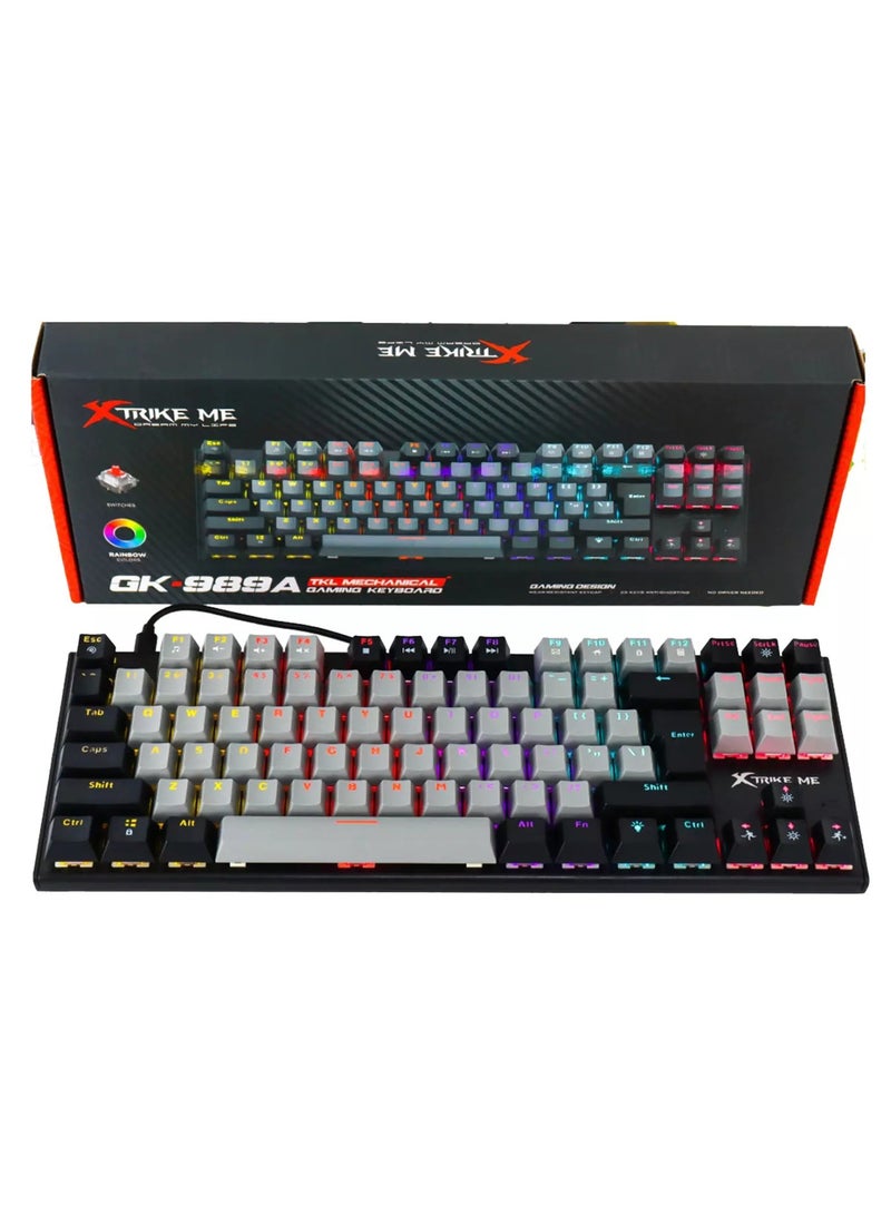 XTRIKE ME لوحة مفاتيح ميكانيكية للألعاب GK-989A سلكية مع إضاءة خلفية LED - Image 4