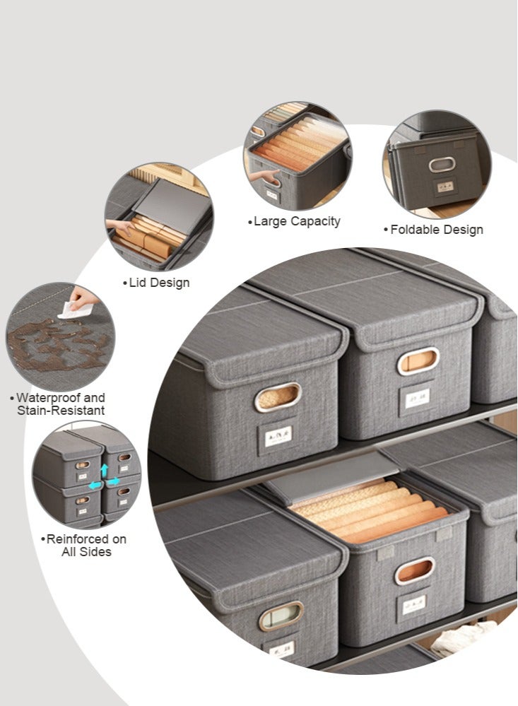 Perfii 2 Pack Foldable Blanket Storage Bins for Closet Organizers, Durable Handles, Thick Fabric, Perfect for Clothes, T-Shirts, Dresses  - Image 4