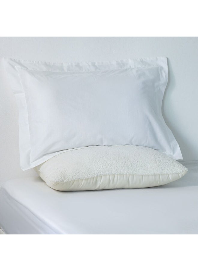 DANUBE HOME Bliss 2 - Pieces Cotton Twin Fitted Sheet Set Soft, Breathable, And Comfortable Bedding Stylish Twin Fitted sheet And Pillow Cover - White - 120x200 + 25 cm, 50x75 cm  - Image 2