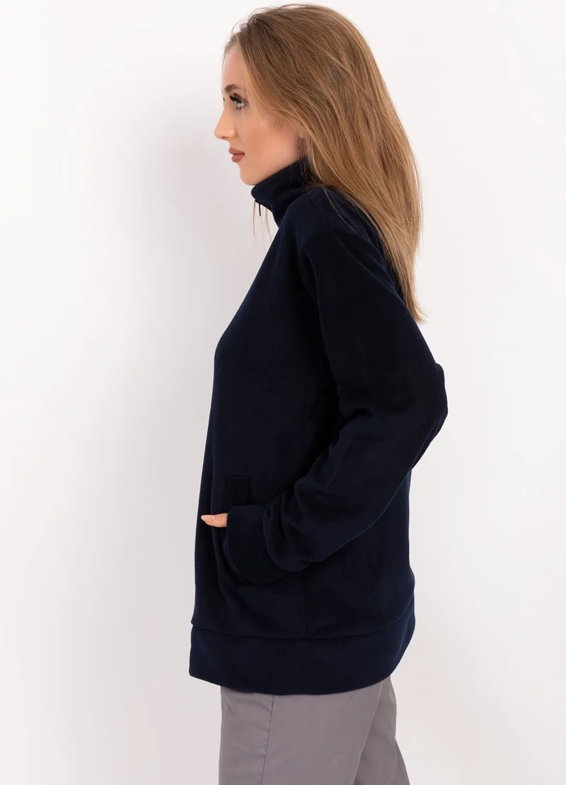 Nur Medikal Giyim Single Top Fleece Jacket Navy Blue