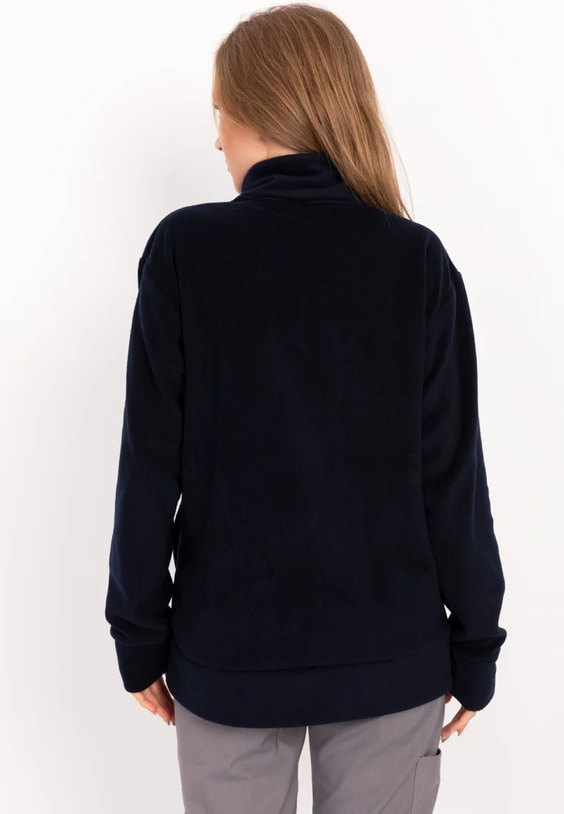 Nur Medikal Giyim Single Top Fleece Jacket Navy Blue
