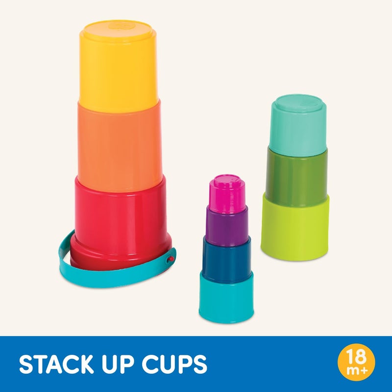 Battat – Stacking Toy – Educational & Dexterity Toy – Nesting Cup Playset – Water & Beach Toys – 18 Months + – Stack Up Cups, Medium, 10 pieces set - Image 5