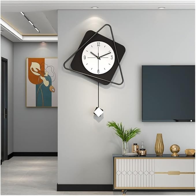 Waqif waqif Modern Silent Wall Clock for Home Decor Silent Wall Clock European Vintage Wall Clock with Pendulum Large Non Ticking Battery Operated Indoor Outdoor Clock  - Image 2