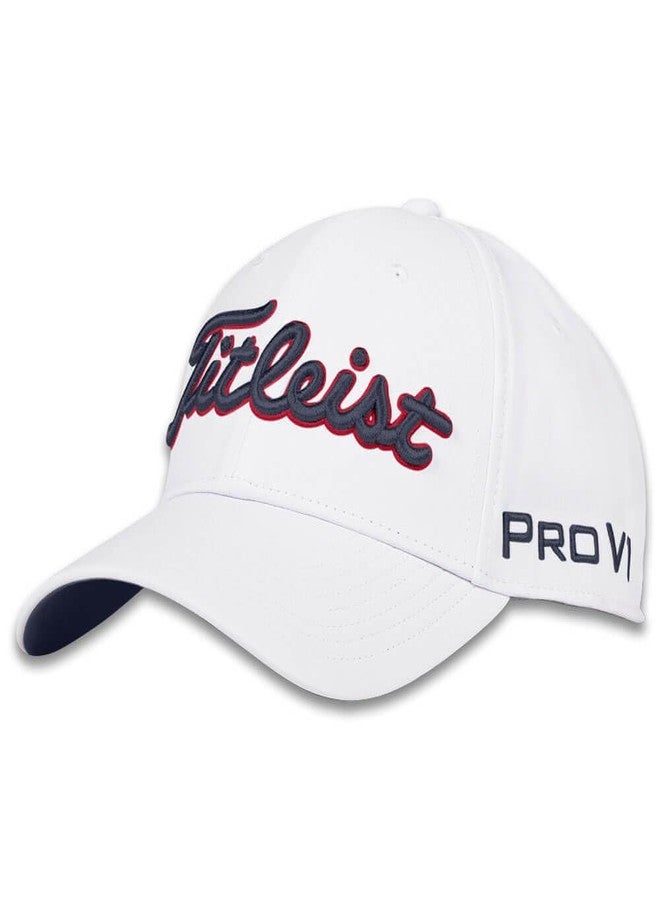 Titleist Golf Tour Performance Hat White/Navy/Red - Image 1