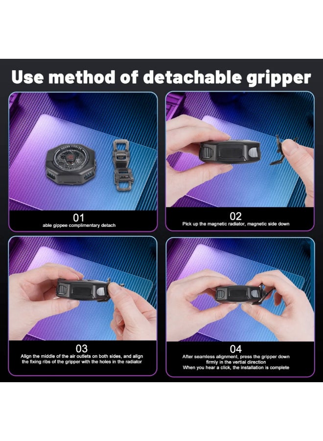 Sarafox X5 PRO Phone Radiator WASP Funcooler RGB Magnetic /clip 2in1 Super Cooling for IOS/Android Smart Blackshark Phone Cooler - Image 5