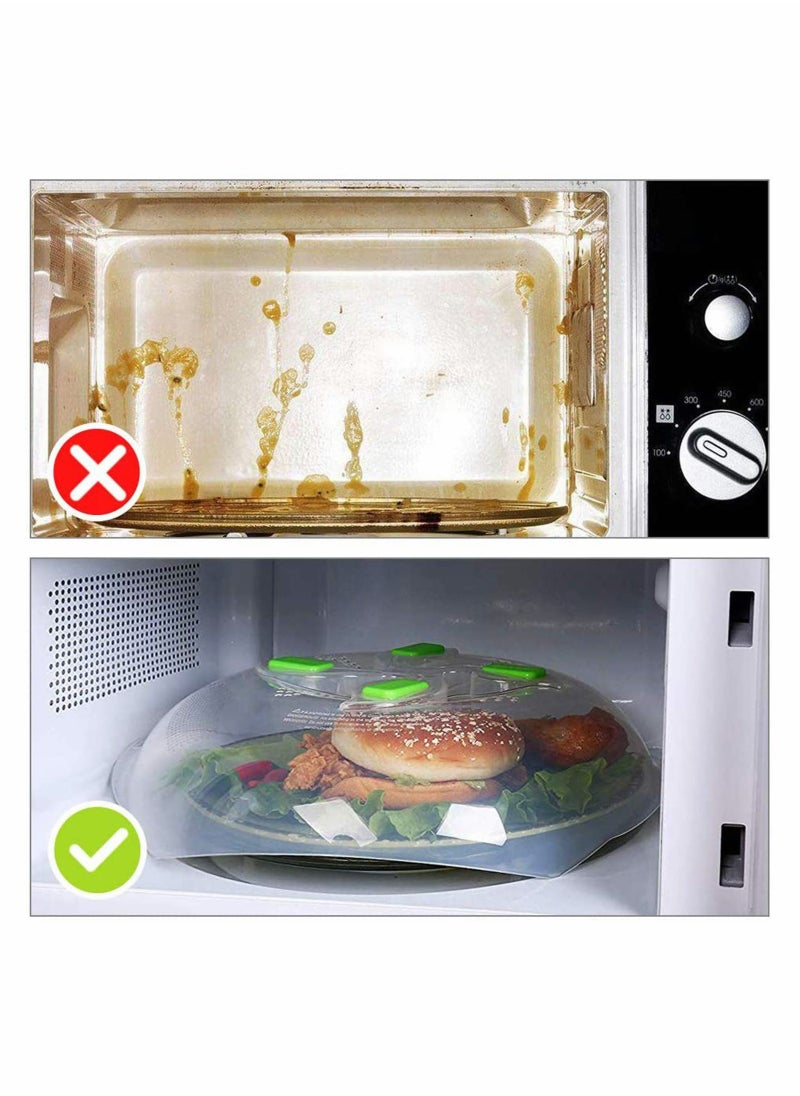 SYOSI - Microwave Splatter Cover, Microwave Plate Cover, Microwave Food Cover, Microwave Splatter Guard, Anti-Splatter with Steam Vents (11.8 Inch) - Image 1