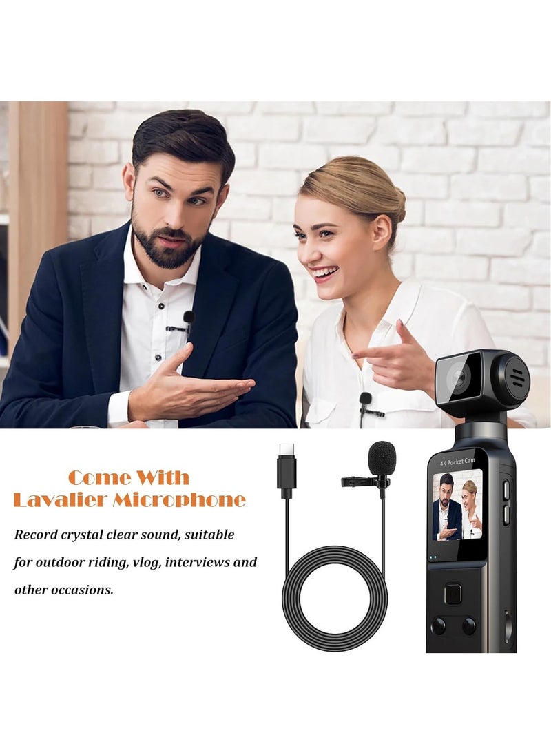 ZESTECH 4K Pocket Camera with External Microphone, Action Camera with 270° Rotating Lens, Mini Video & Audio Recording, Portable Small Camcorder, Video Wireless Recorder for Outdoor Sport, Bike, Travel  - Image 5