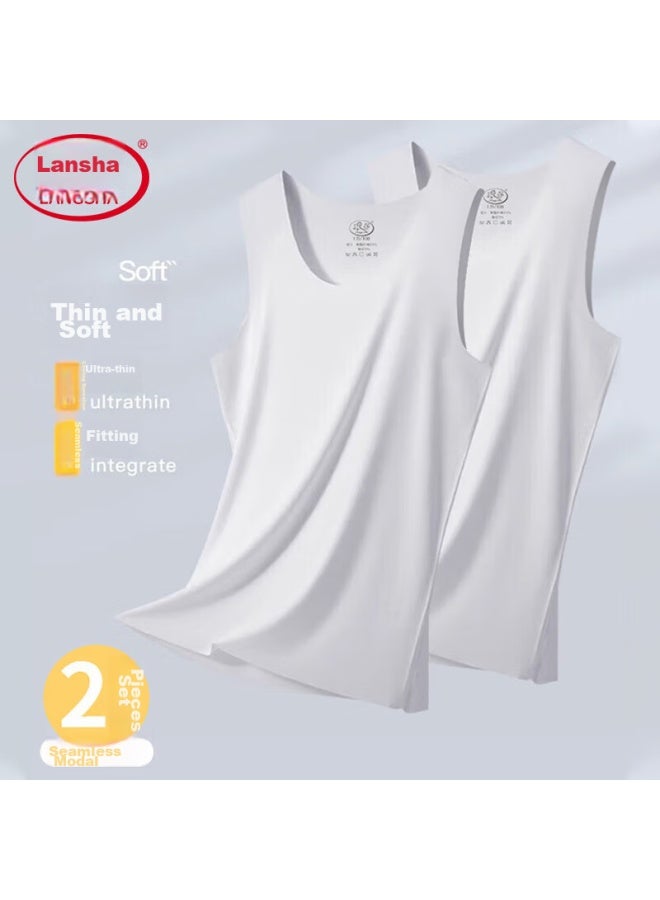 LANG SHA Langsha Men's Tank Top, Seamless, Ice Silk Cool-feeling, 7a Antibacterial, Cuttable, Inner Wear, Undershirt, Sports Vest - Image 1