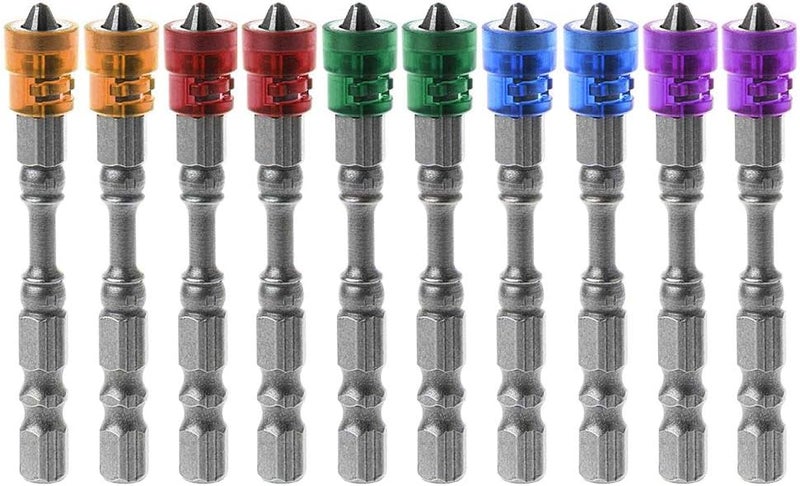 Eyech 10pcs PH2 Magnetic Phillips Cross Screwdriver Bits Set 14 Inch Hex Shank Plasterboard Drywall S2 Alloy Electric Power Driver Bit Set - Image 1