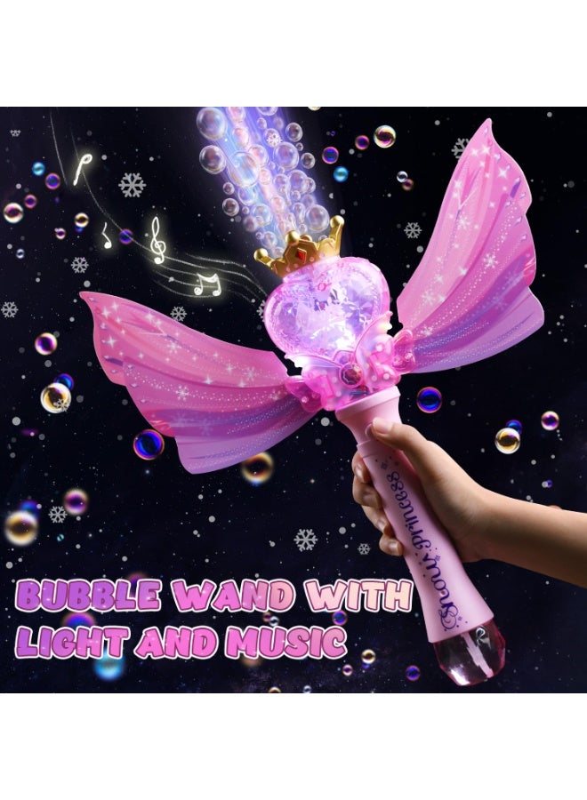 Princess Bubble Wand for Girls, Electric Automatic Bubble Machine with Music & Lights,  Fairy Wand Bubble Machine Toy for Kids 3+, Include 2 Bottles of Bubble Solution - Image 5